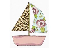 Zuty - Malování podle čísel - LOĎ S LEOPARDÍ A KVĚTINOVOU PLACHTOU (HALEY BUSH) 40x50 cm bez rámu a bez vypnutí plátna