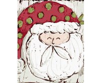 Zuty - Malování podle čísel - SANTA S PUNTÍKOVANOU ČEPICÍ (HALEY BUSH) 40x50 cm bez rámu a bez vypnutí plátna