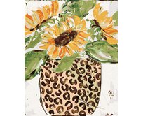 Zuty - Malování podle čísel - SLUNEČNICE V LEOPARDÍ VÁZE (HALEY BUSH) 40x50 cm bez rámu a bez vypnutí plátna