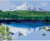 Zuty - Malování podle čísel - JEZERO A ZASNĚŽENÁ HORA (TED DAVIS) 40x50 cm vypnuté plátno na rám