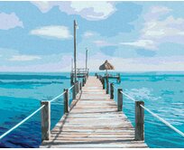 Zuty - Malování podle čísel - MOLO A MOŘE (TED DAVIS) 40x50 cm bez rámu a bez vypnutí plátna