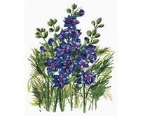 Zuty - Malování podle čísel - MODRÉ KVĚTY STRAČKY (ALEXANDRIA GILBERT) 40x50 cm bez rámu a bez vypnutí plátna