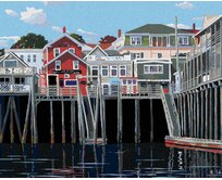 Zuty - Malování podle čísel - DOMY NA MOLE (ROBERT JOHNSON) 40x50 cm vypnuté plátno na rám