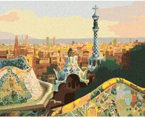 Zuty - Malování podle čísel - VÝHLED NA BARCELONU Z PARKU GÜELL 40x50 cm bez rámu a bez vypnutí plátna