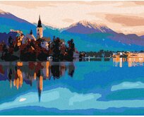 Zuty - Malování podle čísel - BLEDSKÁ JEZERA VE SLOVINSKU 40x50 cm bez rámu a bez vypnutí plátna