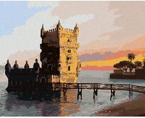 Zuty - Malování podle čísel - VĚŽ V LISABONU 40x50 cm vypnuté plátno na rám