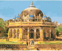 Zuty - Malování podle čísel - HROBKY ISA KHAN NIAZI V INDII 40x50 cm vypnuté plátno na rám
