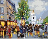 Zuty - Malování podle čísel - STARÝ KYJEV 40x50 cm vypnuté plátno na rám
