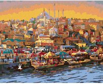 Zuty - Malování podle čísel - VEČER V ISTAMBULU 40x50 cm vypnuté plátno na rám