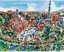 Zuty - Malování podle čísel - BAREVNÁ BARCELONA 40x50 cm bez rámu a bez vypnutí plátna