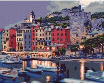 Zuty - Malování podle čísel - PORTOVENERE V ITÁLII 40x50 cm vypnuté plátno na rám