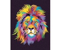 Zuty - Malování podle čísel - BAREVNÝ LEV PORTRÉT III 40x50 cm bez rámu a bez vypnutí plátna