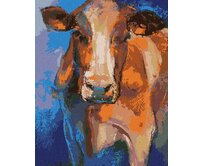 Zuty - Malování podle čísel - BAREVNÁ HLAVA KRÁVY 40x50 cm vypnuté plátno na rám