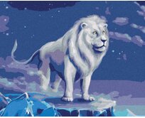 Zuty - Malování podle čísel - BÍLÝ LEV S JASNOU MODROU OBLOHOU 40x50 cm bez rámu a bez vypnutí plátna