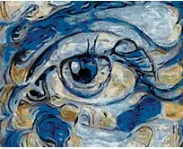 Zuty - Malování podle čísel - ABSTRAKTNÍ OKO MLADÉ DÍVKY 40x50 cm bez rámu a bez vypnutí plátna