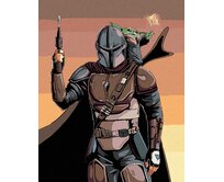 Zuty - Malování podle čísel - MANDALORIAN A BABY YODA 40x50 cm bez rámu a bez vypnutí plátna