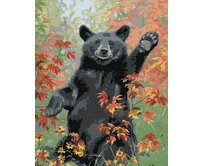 Zuty - Malování podle čísel - MÁVAJÍCÍ MLÁDĚ MEDVĚDA NA PODZIM (ABRAHAM HUNTER) 40x50 cm bez rámu a bez vypnutí plátna