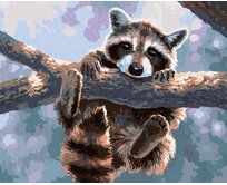 Zuty - Malování podle čísel - MÝVAL VISÍCÍ NA VĚTVI (ABRAHAM HUNTER) 40x50 cm vypnuté plátno na rám