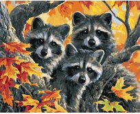 Zuty - Malování podle čísel - TŘI MÝVALOVÉ NA PODZIM (ABRAHAM HUNTER) 40x50 cm vypnuté plátno na rám