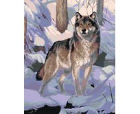 Zuty - Malování podle čísel - VLK VE SNĚHU (AL AGNEW) 40x50 cm bez rámu a bez vypnutí plátna