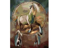 Zuty - Malování podle čísel - KŮŇ A LAPAČ SNŮ (CAROL CAVALARIS) 40x50 cm vypnuté plátno na rám