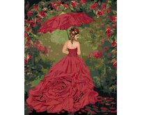 Zuty - Malování podle čísel - ŽENA V ŠATECH Z RŮŽÍ (CAROL CAVALARIS) 40x50 cm bez rámu a bez vypnutí plátna
