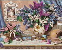 Zuty - Malování podle čísel - HORTENZIE VE VÁZE A ŠPERKY (IMAGE WORLD) 40x50 cm vypnuté plátno na rám