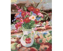 Zuty - Malování podle čísel – KVĚTINY VE DŽBÁNU A JABLKA (JUDY BUSWELL) 40x50 cm bez rámu a bez vypnutí plátna