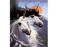 Zuty - Malování podle čísel - PÁR JEDNOROŽCŮ (NORTHERN PROMOTIONS) 40x50 cm vypnuté plátno na rám