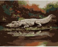 Zuty - Malování podle čísel - ALIGÁTOR LEŽÍCÍ U VODY VII (D. RUSTY RUST) 40x50 cm bez rámu a bez vypnutí plátna