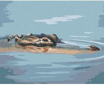 Zuty - Malování podle čísel - ALIGÁTOR HLAVA PLOVOUCÍ VE VODĚ (D. RUSTY RUST) 40x50 cm bez rámu a bez vypnutí plátna