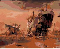 Zuty - Malování podle čísel - ROZESTAVĚNÉ LODĚ 40x50 cm vypnuté plátno na rám