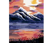 Zuty - Malování podle čísel - ZÁPAD SLUNCE NAD HORAMI 40x50 cm bez rámu a bez vypnutí plátna