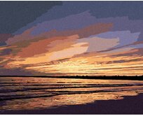 Zuty - Malování podle čísel - ROMANTICKÝ ZÁPAD SLUNCE 40x50 cm vypnuté plátno na rám