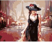 Zuty - Malování podle čísel - ŽENA V PAŘÍŽI 40x50 cm bez rámu a bez vypnutí plátna