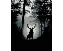 Zuty - Malování podle čísel - JELEN V TEMNÉM HVOZDU 40x50 cm bez rámu a bez vypnutí plátna