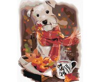 Zuty - Malování podle čísel - BÍLÝ KNÍRAČ A ŠÁLEK ČAJE 40x50 cm bez rámu a bez vypnutí plátna