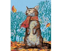 Zuty - Malování podle čísel - KOČKA  A PODZIMNÍ POČASÍ 40x50 cm bez rámu a bez vypnutí plátna