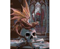 Zuty - Malování podle čísel - LEBKA A MALÝ DRÁČEK 40x50 cm vypnuté plátno na rám