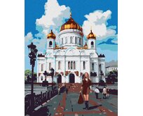 Zuty - Malování podle čísel - ŽENA PŘED CHRÁMEM 40x50 cm bez rámu a bez vypnutí plátna