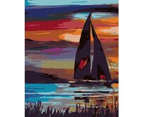 Zuty - Malování podle čísel - PLACHETNICE NA JEZEŘE 40x50 cm bez rámu a bez vypnutí plátna