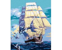 Zuty - Malování podle čísel - KORÁB A RACCI NA MOŘI 40x50 cm vypnuté plátno na rám
