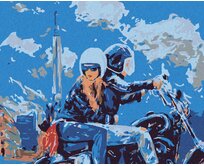 Zuty - Malování podle čísel - VYJÍŽĎKA NA MOTORCE 40x50 cm bez rámu a bez vypnutí plátna