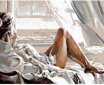 Zuty - Malování podle čísel - POHLED Z OKNA 40x50 cm vypnuté plátno na rám