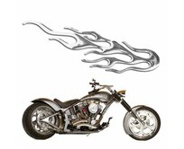 Nálepky na elektrickou koloběžku STŘÍBRNÁ 3D NÁLEPKA PLAMEN