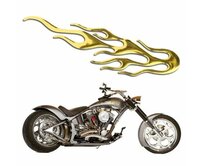 Nálepky na elektrickou koloběžku ZLATÁ 3D NÁLEPKA PLAMEN