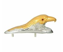 Nálepky na elektrickou koSoška na elektrickou koloběžku 3D hlava orlaloběžku Soška na elektrickou koloběžku 3D hlava orla zlato-stříbrrná