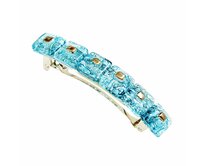 ArteGlass spona do vlasů bublinová tyrkysová sklo zdobené pravou platinou luxusní design