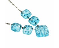 ArteGlass náhrdelník tyrkysový bublinové sklo elegantní krásný šperk