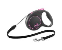 Vodítko FLEXI Black Design lanko růžové M -5 m